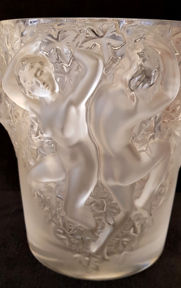 Marc Lalique Ganymède Seau A Champagne En Cristal Circa 1970 -photo-1