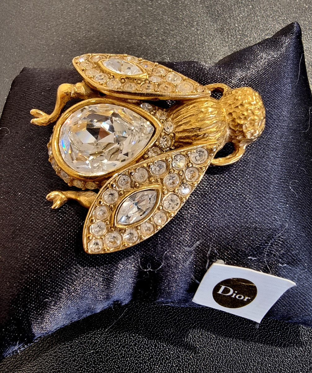 CHRISTIAN DIOR BROCHE ABEILLE CRISTAL-photo-4