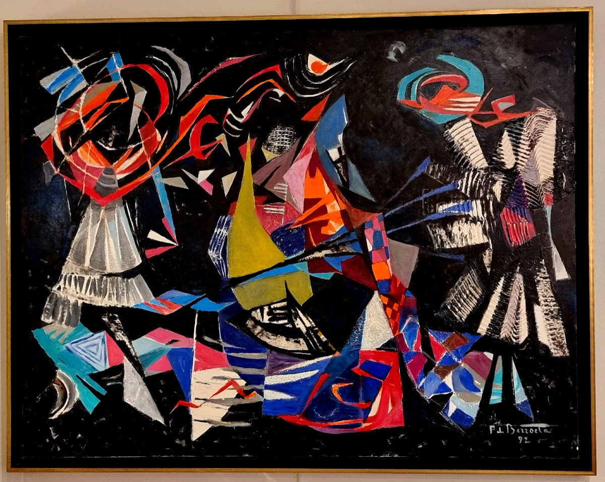 Pierre De Berroeta Composition Abstraite Huile Sur Toile 