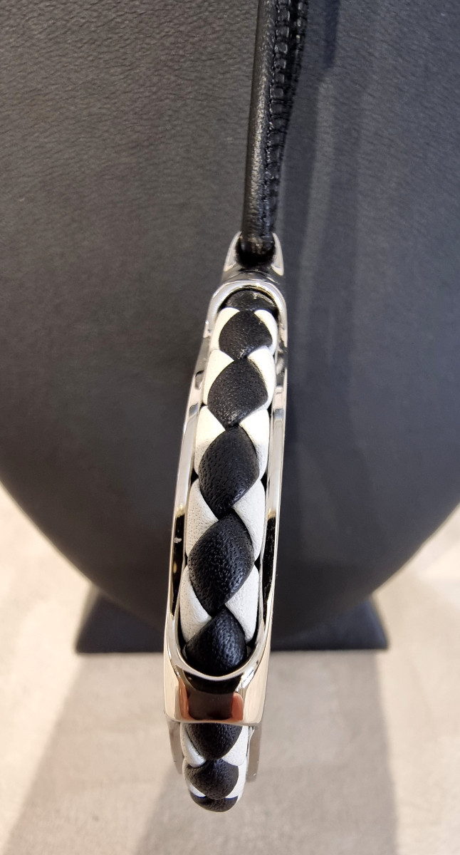 Hermès Collier Kyoto en métal  & cuir-photo-1