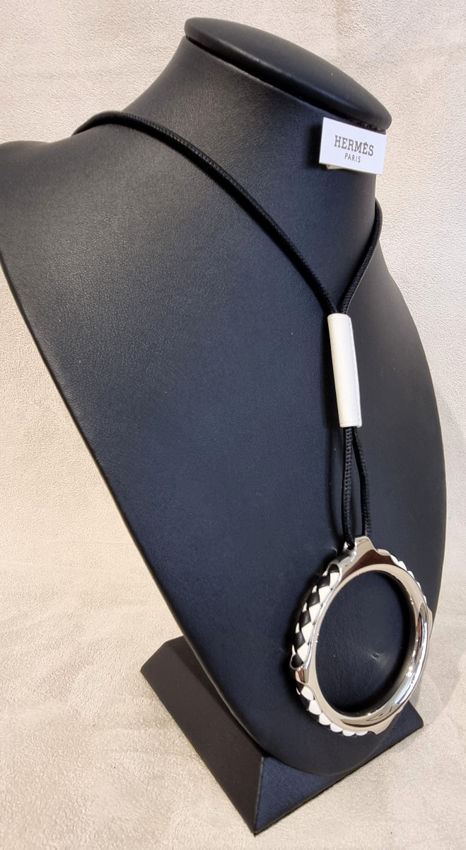 Hermès Collier Kyoto en métal  & cuir-photo-2