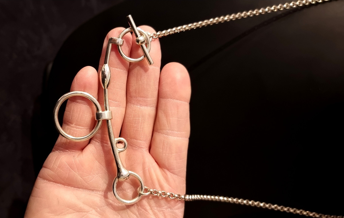 Hermès Silver Bridle Bit Necklace  -photo-1