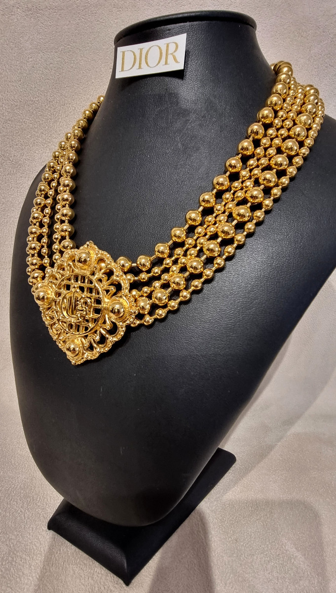 Christian DIOR COLLIER Plaqué or-photo-2