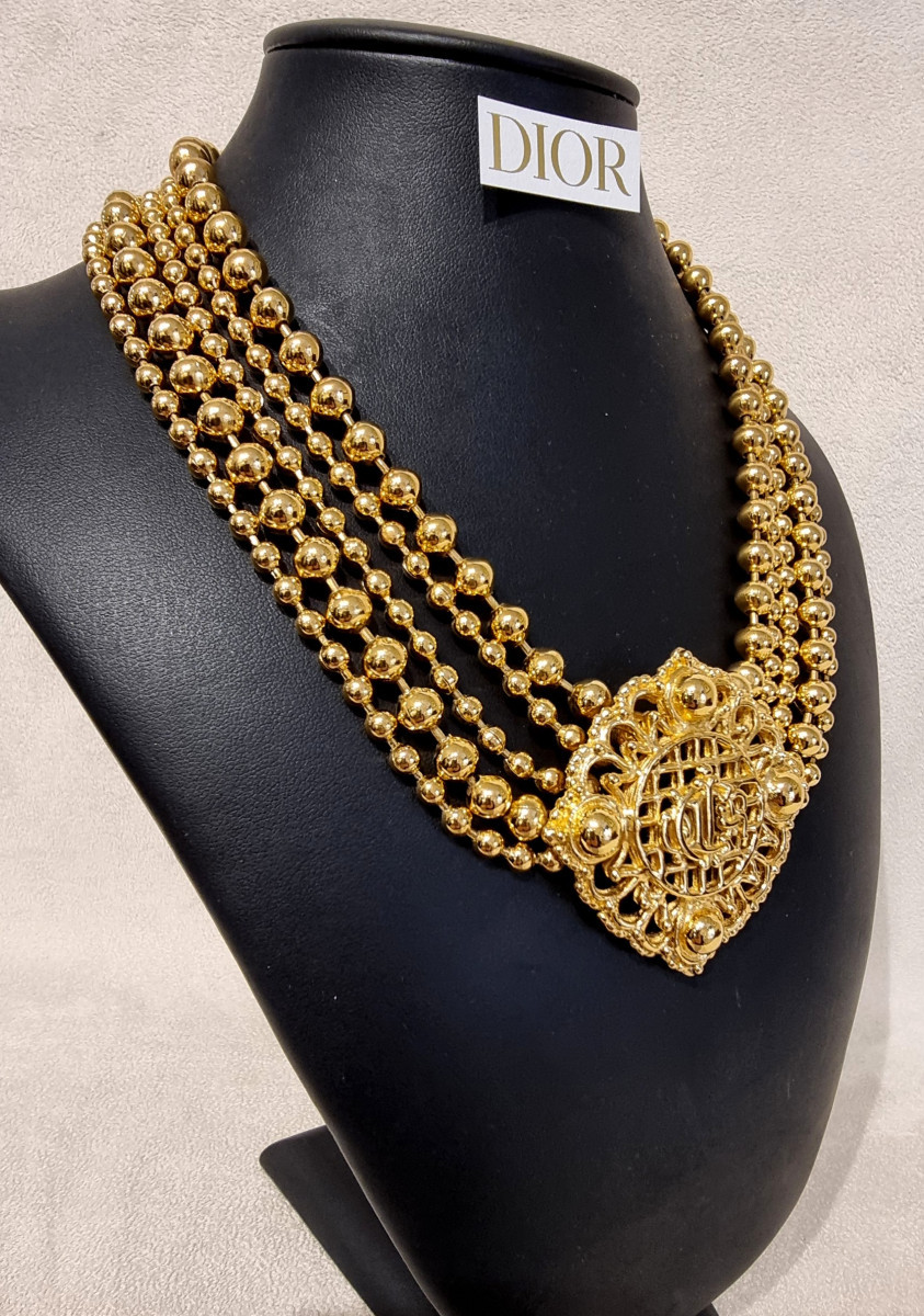 Christian DIOR COLLIER Plaqué or-photo-3