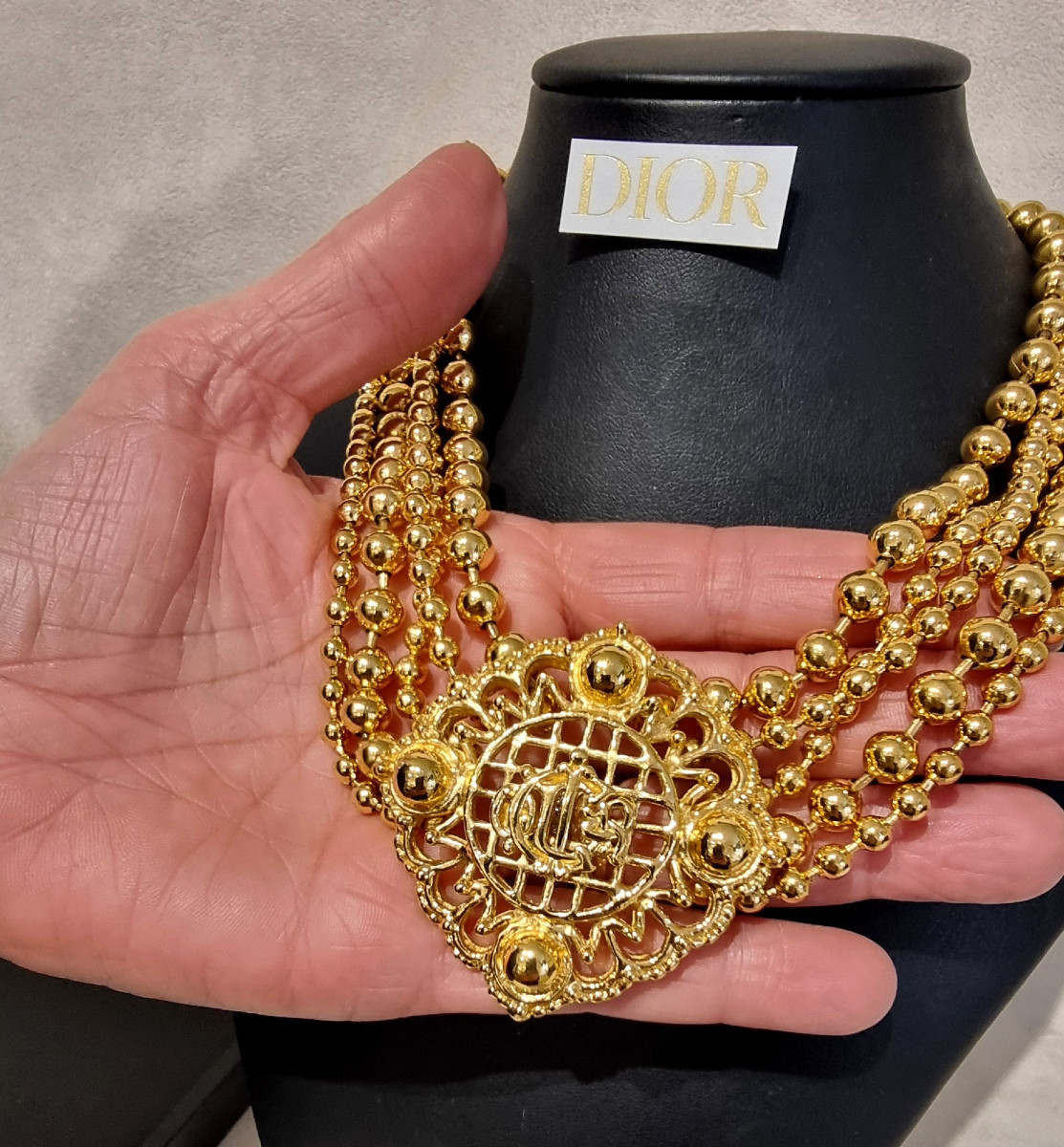 Christian DIOR COLLIER Plaqué or-photo-3