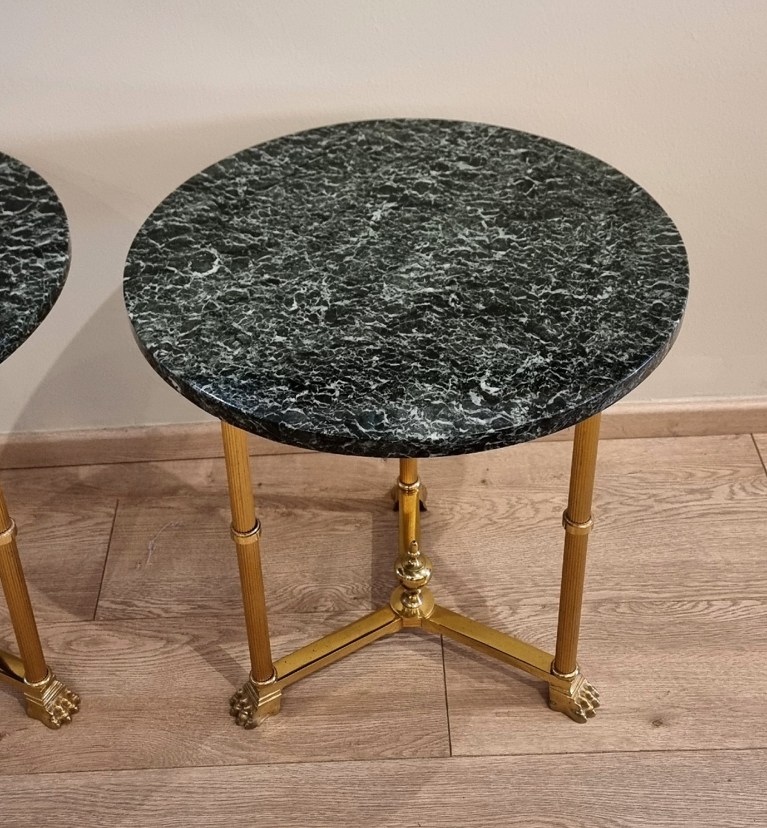 Jansen Décoration  Paire de bout de canapé Bronze & Marbre circa 1970-photo-3