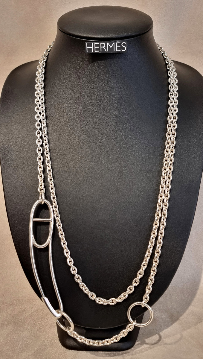 Hermès Grand Sautoir Chaîne d'Ancre Punk en  Argent -photo-2