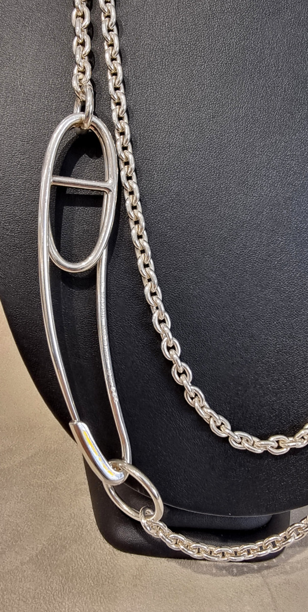 Hermès Grand Sautoir Chaîne d'Ancre Punk en  Argent -photo-3