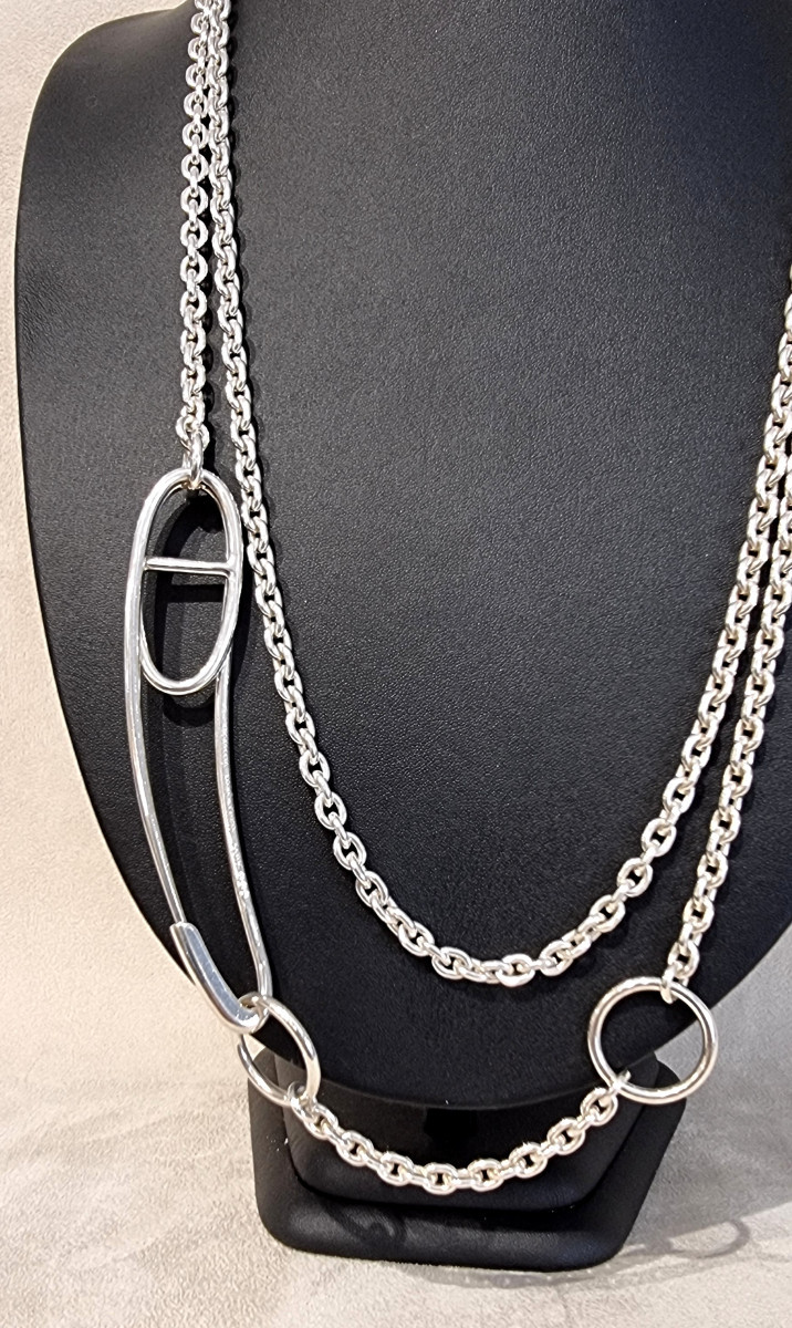 Hermès Grand Sautoir Chaîne d'Ancre Punk en  Argent -photo-4
