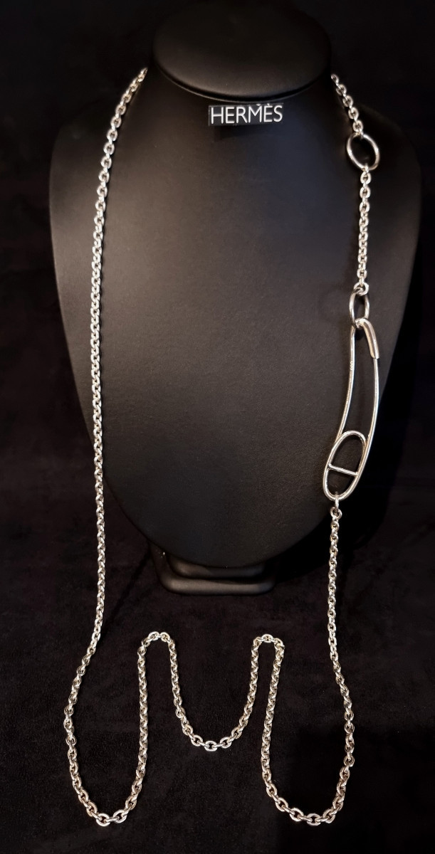 Hermès Grand Sautoir Chaîne d'Ancre Punk en  Argent -photo-5