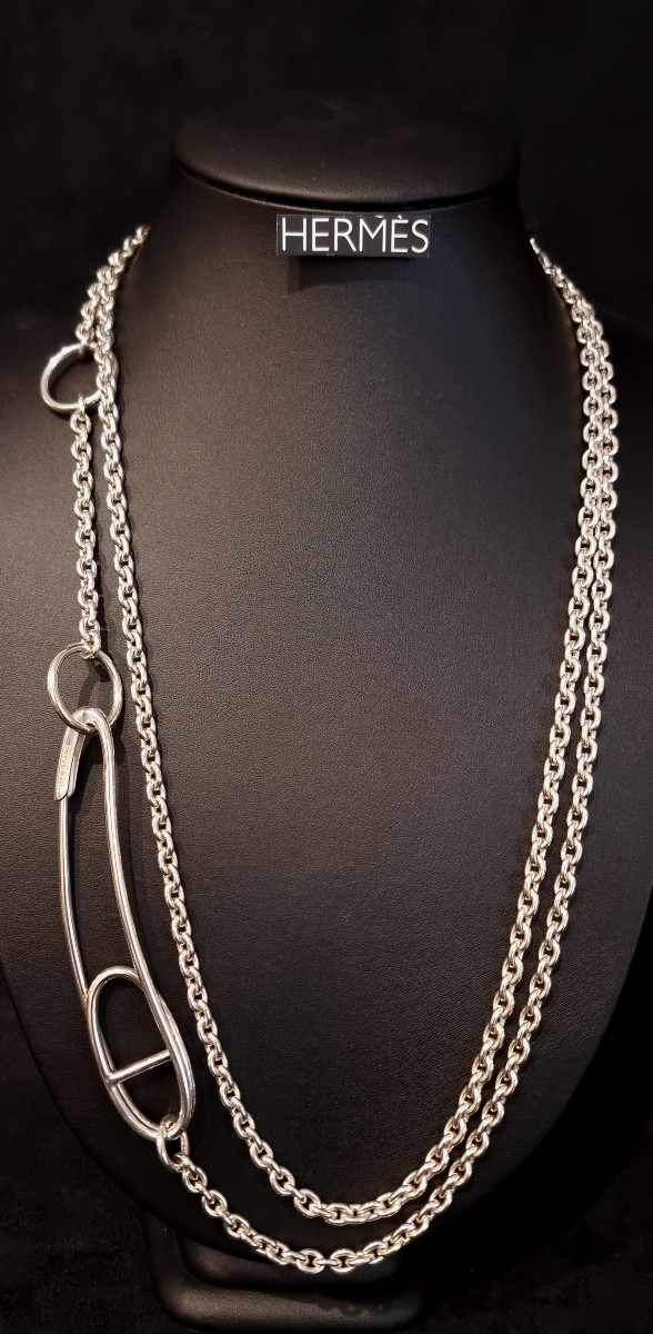 Hermès Grand Sautoir Chaîne d'Ancre Punk en  Argent -photo-6