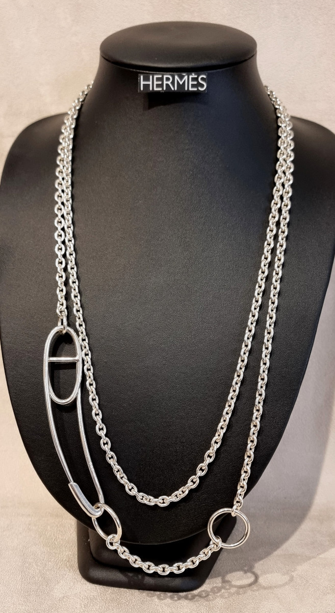 Hermès Grand Sautoir Chaîne d'Ancre Punk en  Argent 