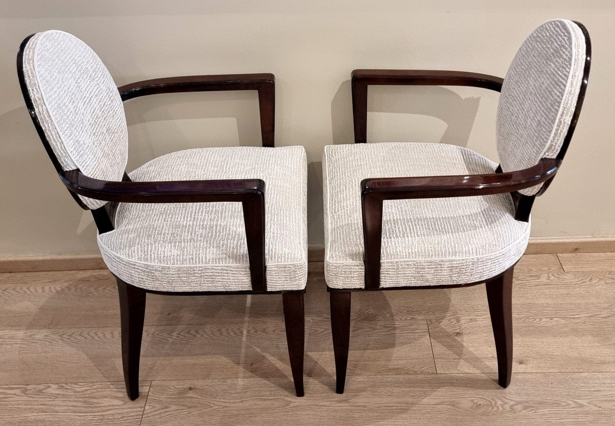 Maurice LAFAILLE Ensemble de 6 Fauteuils Bridges Circa 1940-photo-3