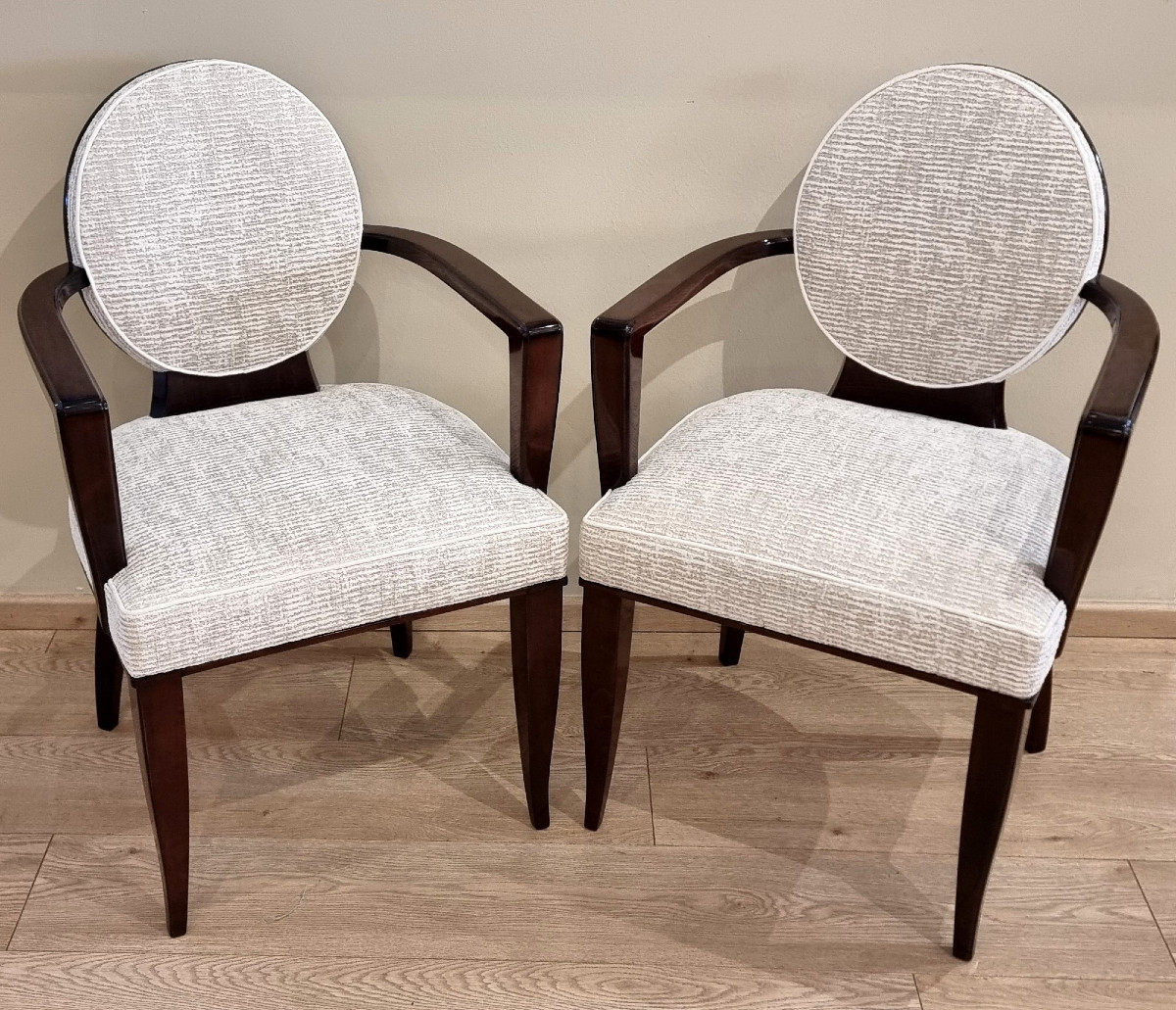 Maurice LAFAILLE Ensemble de 6 Fauteuils Bridges Circa 1940-photo-4