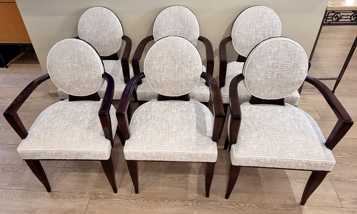 Maurice LAFAILLE Ensemble de 6 Fauteuils Bridges Circa 1940