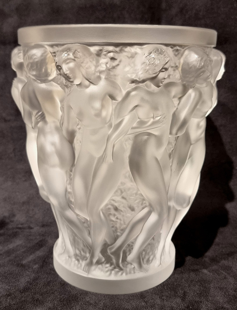  Lalique Vase Bacchantes Cristal -photo-3