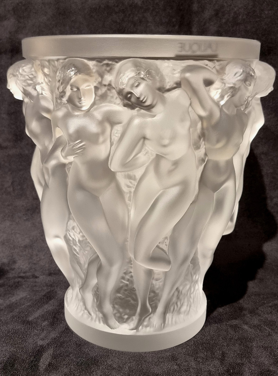  Lalique Vase Bacchantes Cristal -photo-4