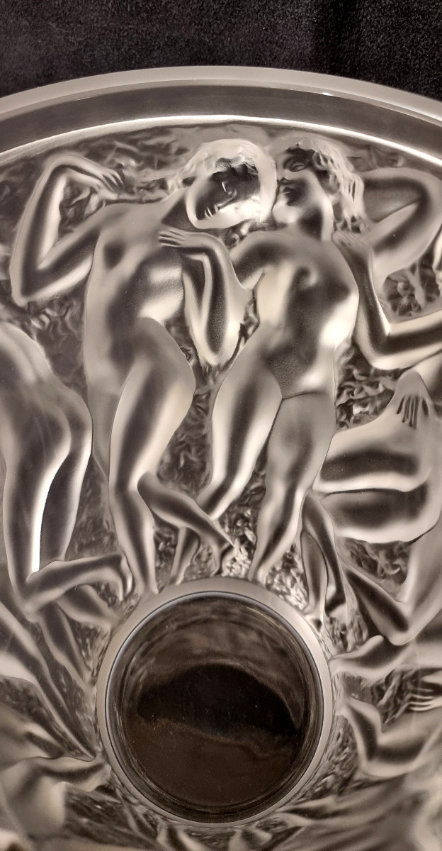  Lalique Vase Bacchantes Cristal -photo-3