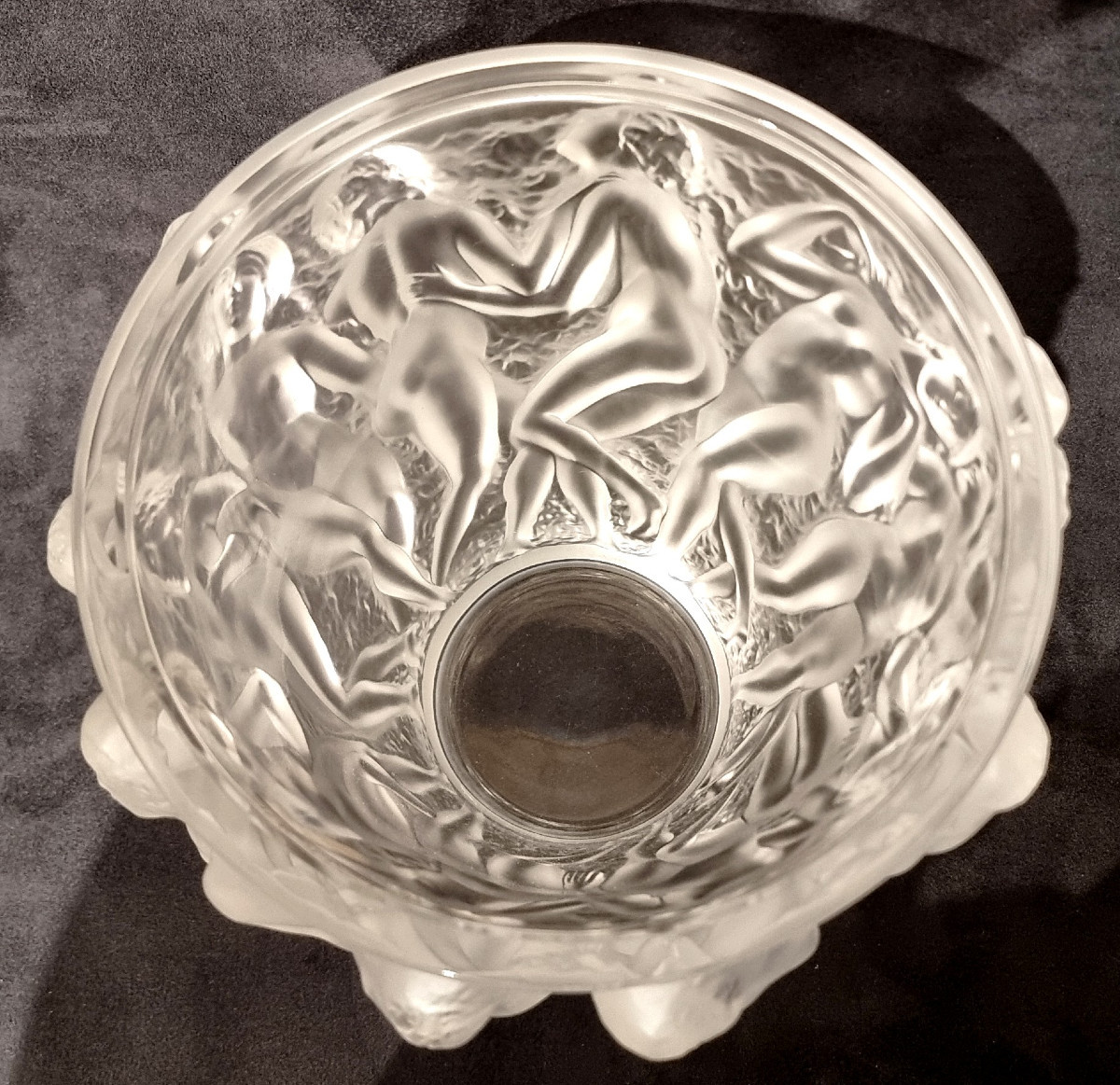  Lalique Vase Bacchantes Cristal -photo-5