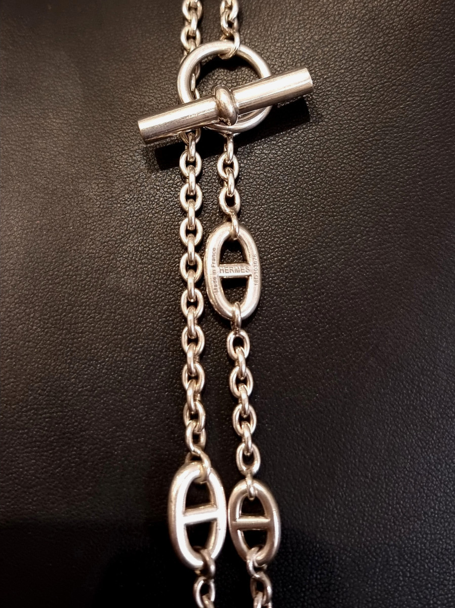 Hermès Grand Sautoir Farandole Argent 160cm-photo-2
