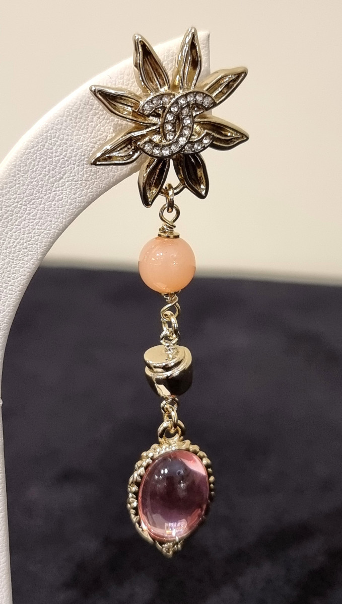 CHANEL Paire de Boucles D'oreilles pendantes-photo-2