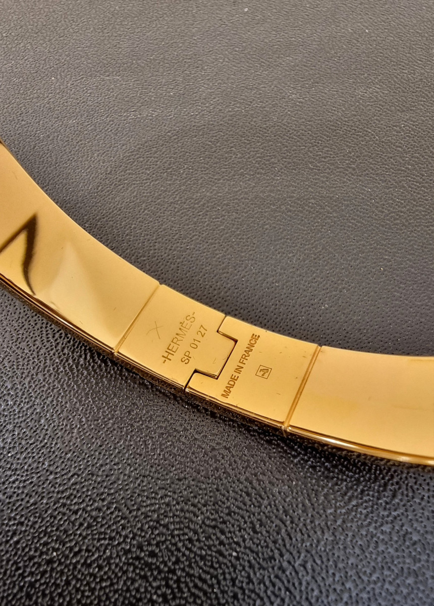 Hermès Hinged Bracelet Papaya Orange Model-photo-7