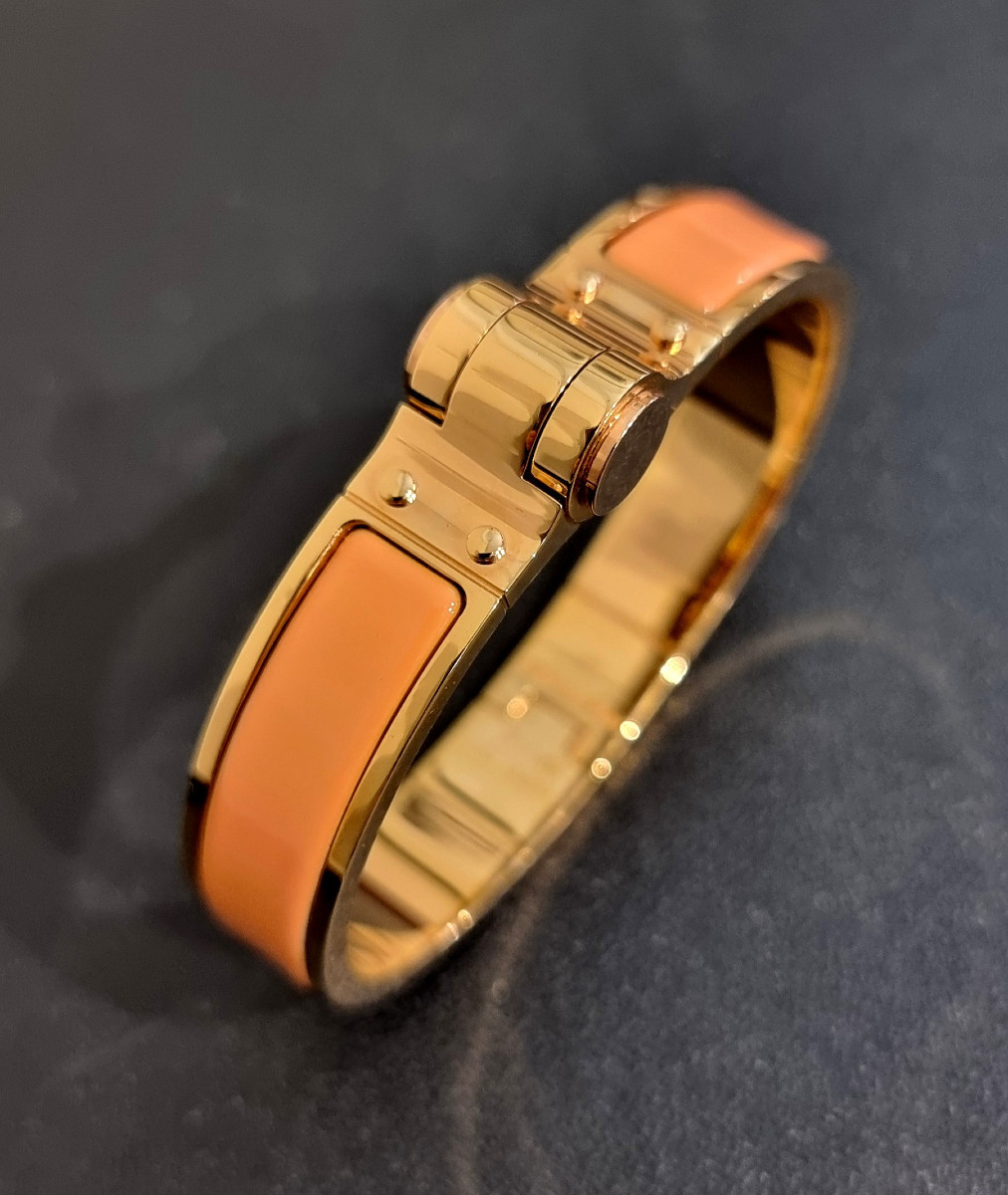 Hermès Hinged Bracelet Papaya Orange Model
