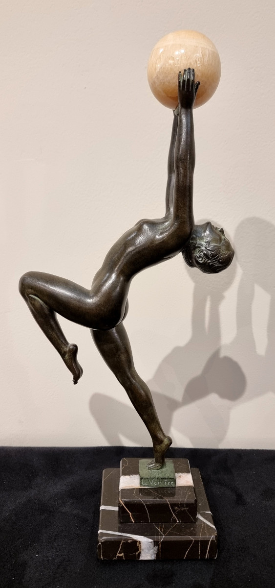 Max Le Verrier Sculpture Art Deco Model Game 