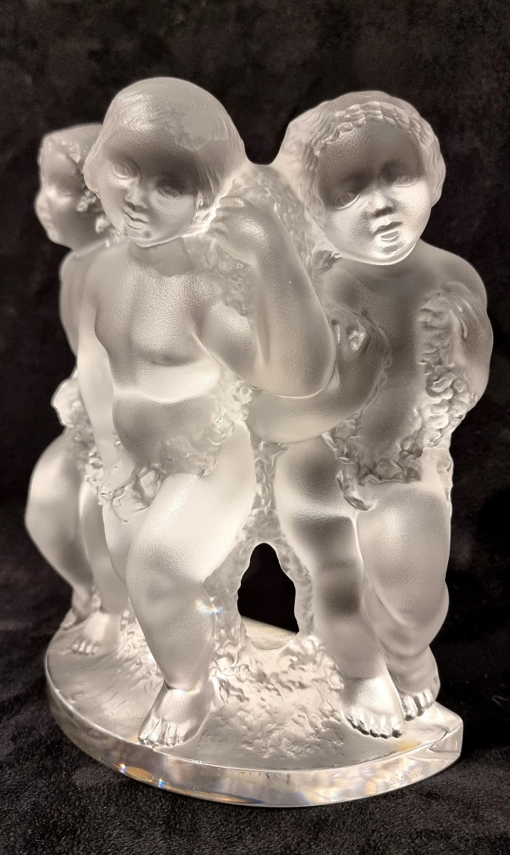 LALIQUE Modèle  Luxembourg Paire de sculptures en cristal-photo-2