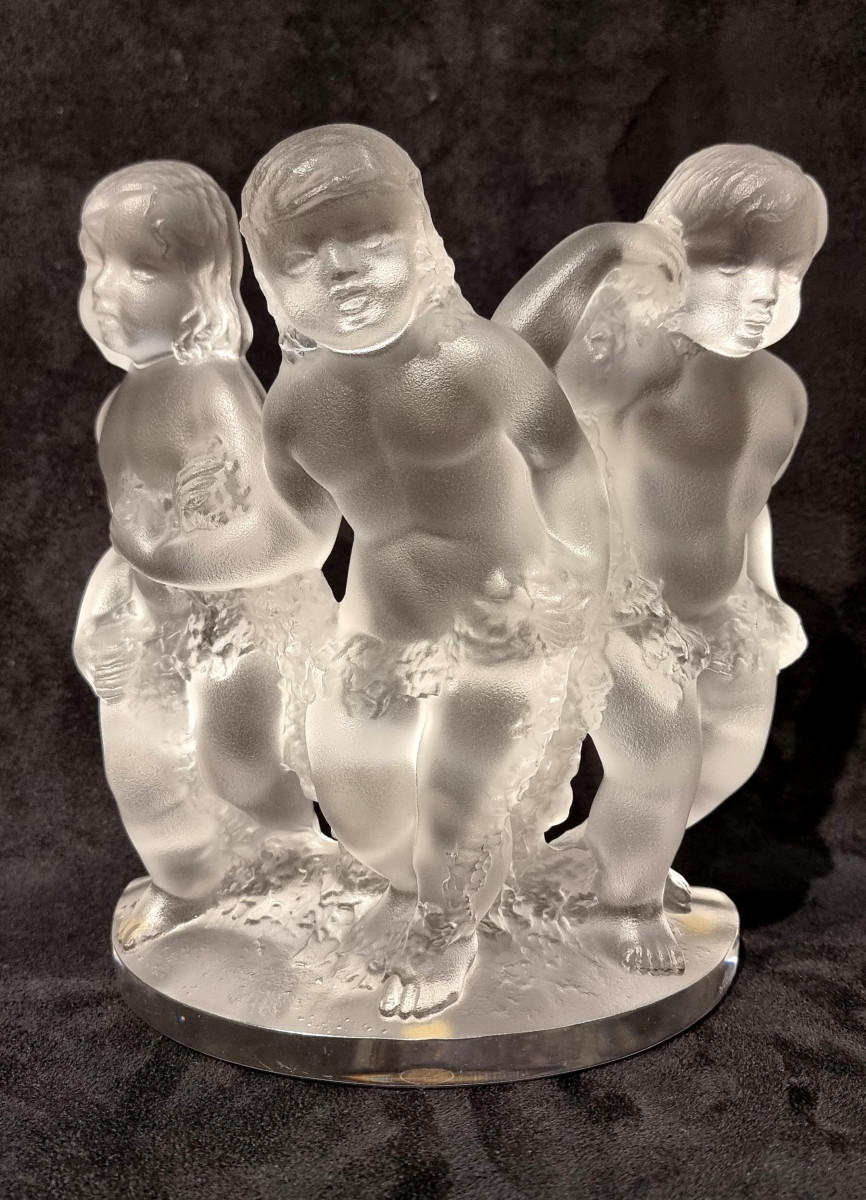 LALIQUE Modèle  Luxembourg Paire de sculptures en cristal-photo-4