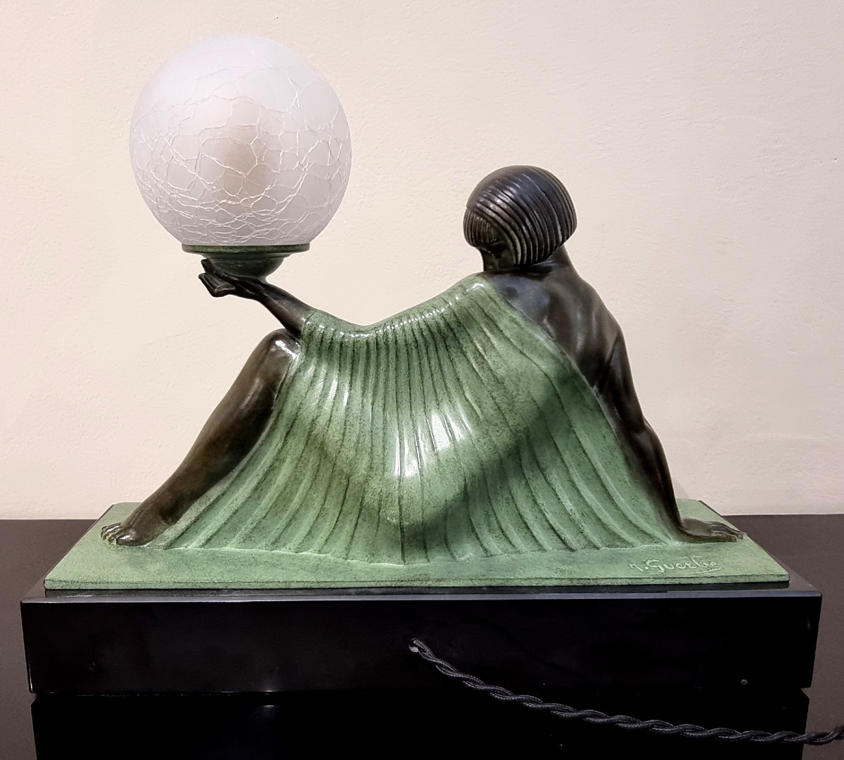 Raymonde GUERBE Sculpture Lumineuse Art Déco modèle Rêverie-photo-6