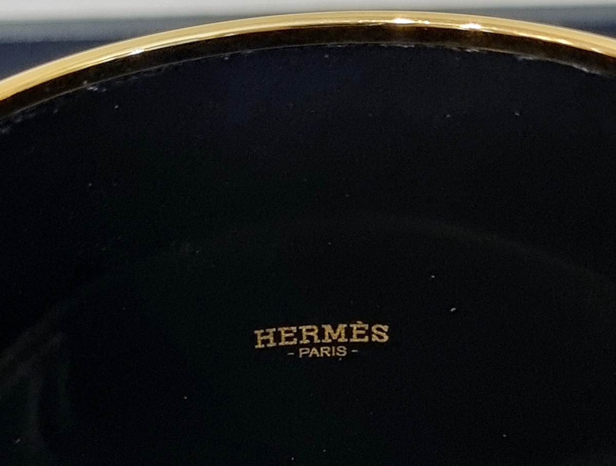 Hermès Horse Cuff Bracelet, Gold Plated & Enamel-photo-4