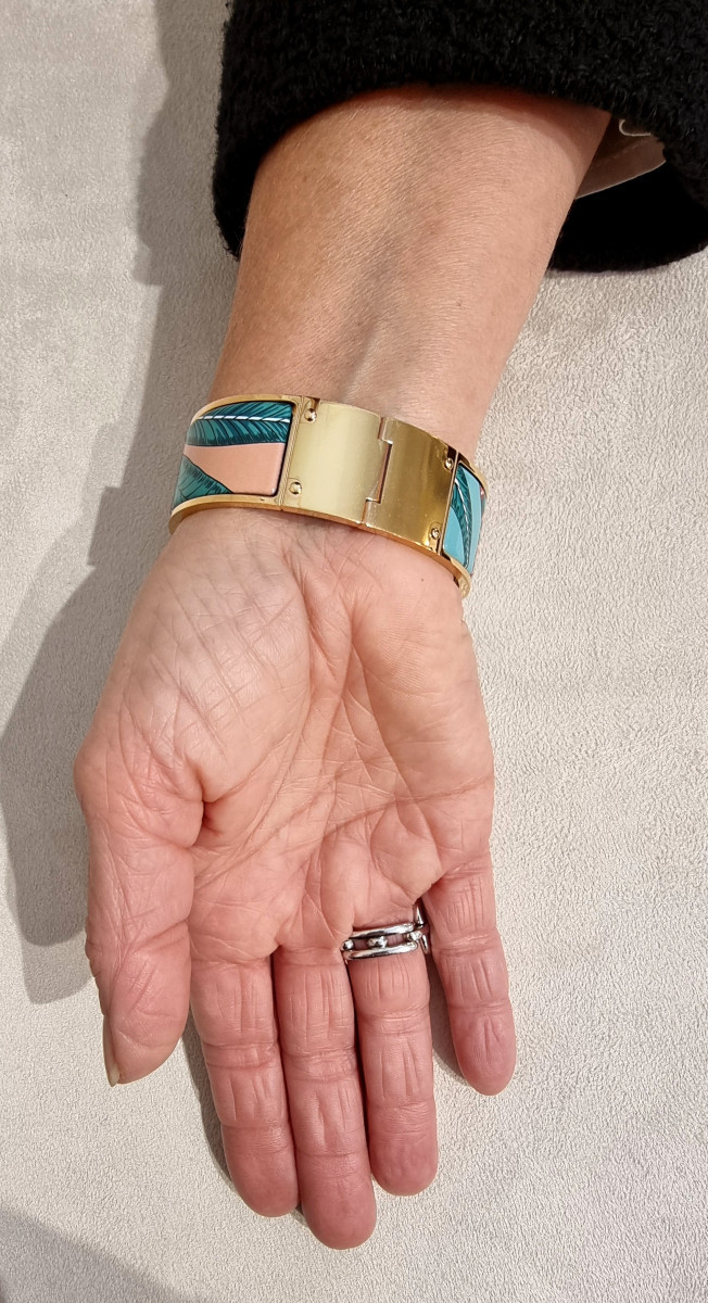 Hermès Gold-plated And Enamel Hinge Bracelet-photo-3