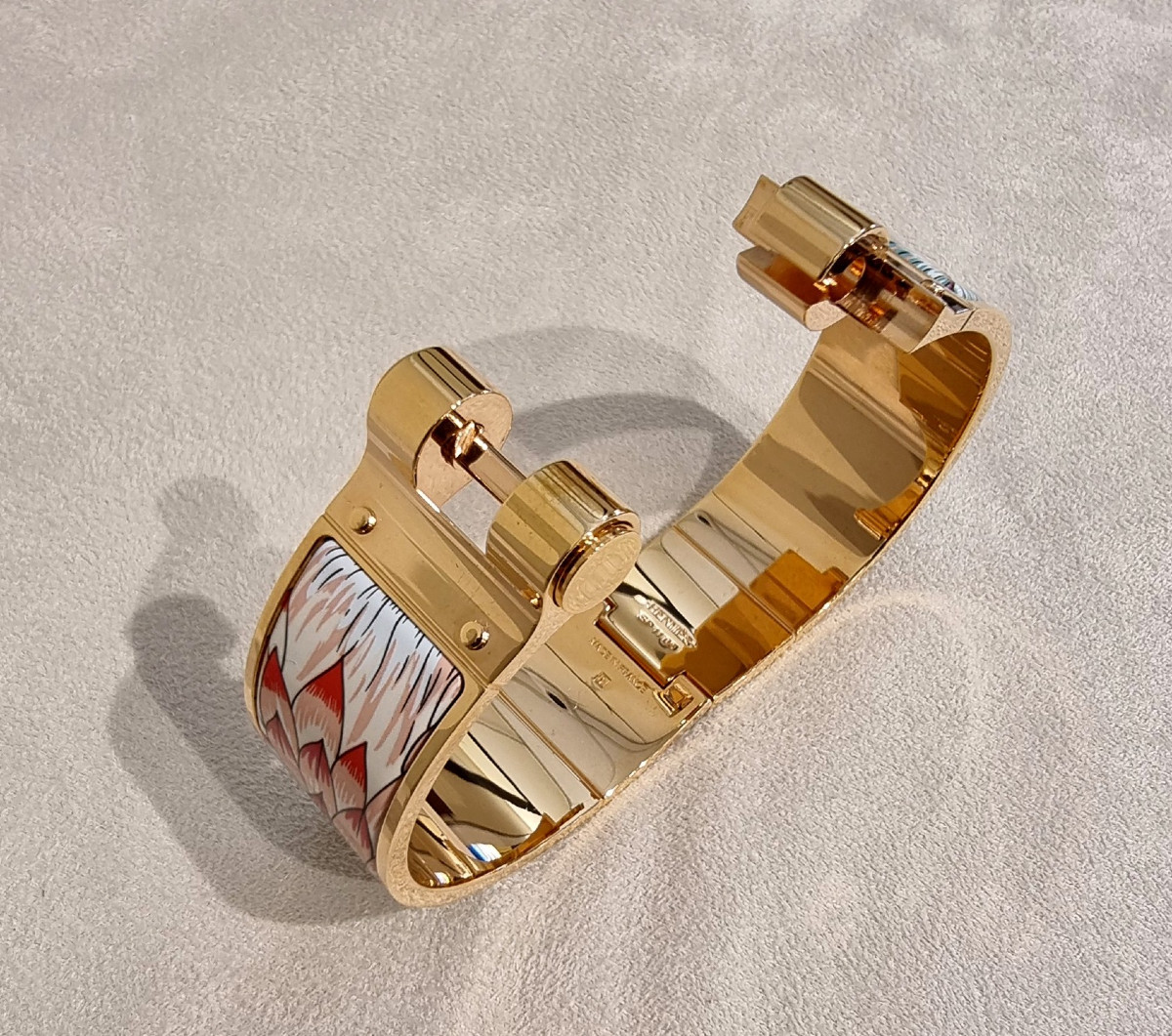 Hermès Gold-plated And Enamel Hinge Bracelet-photo-4