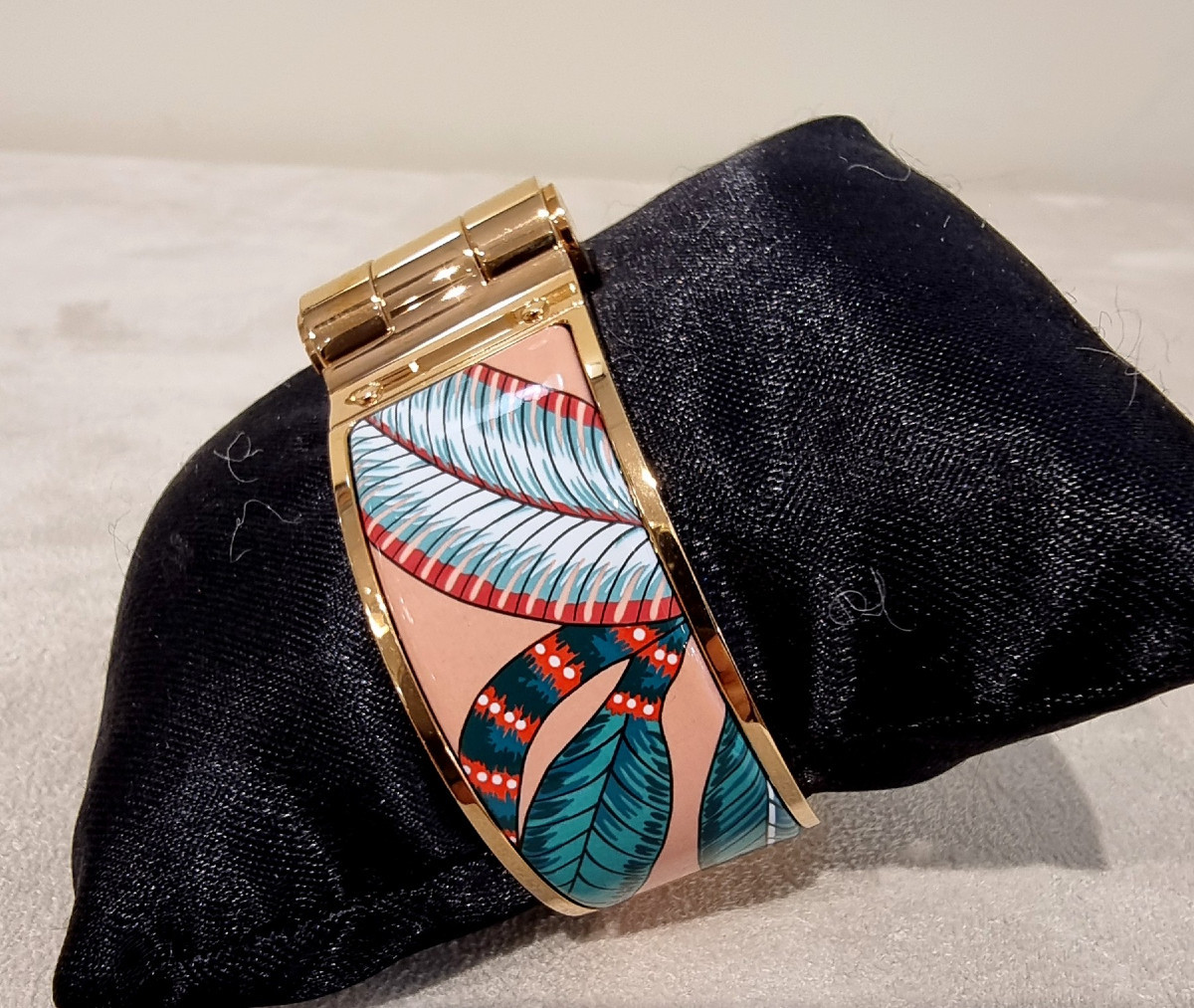 Hermès Gold-plated And Enamel Hinge Bracelet-photo-4