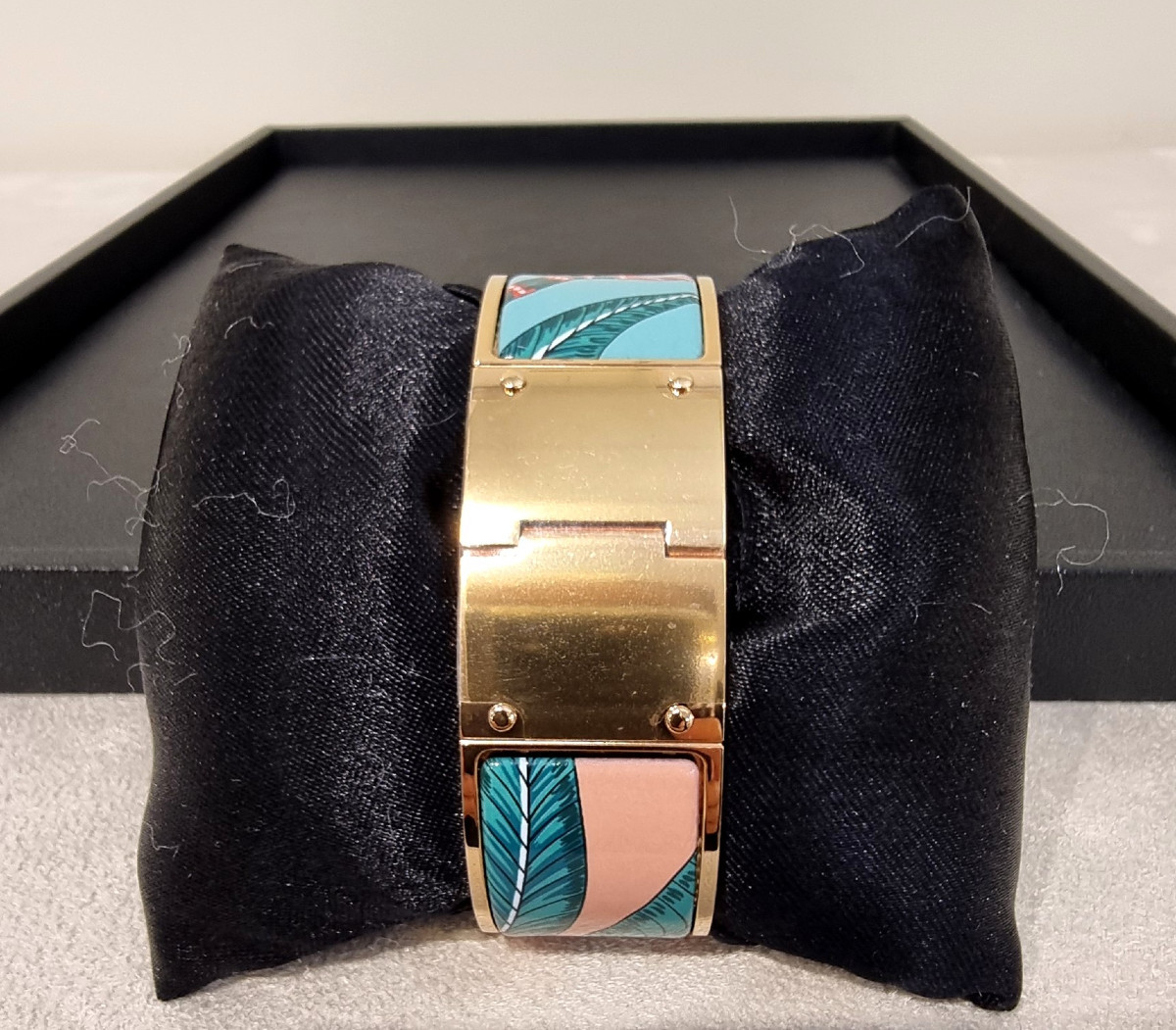 Hermès Gold-plated And Enamel Hinge Bracelet-photo-5