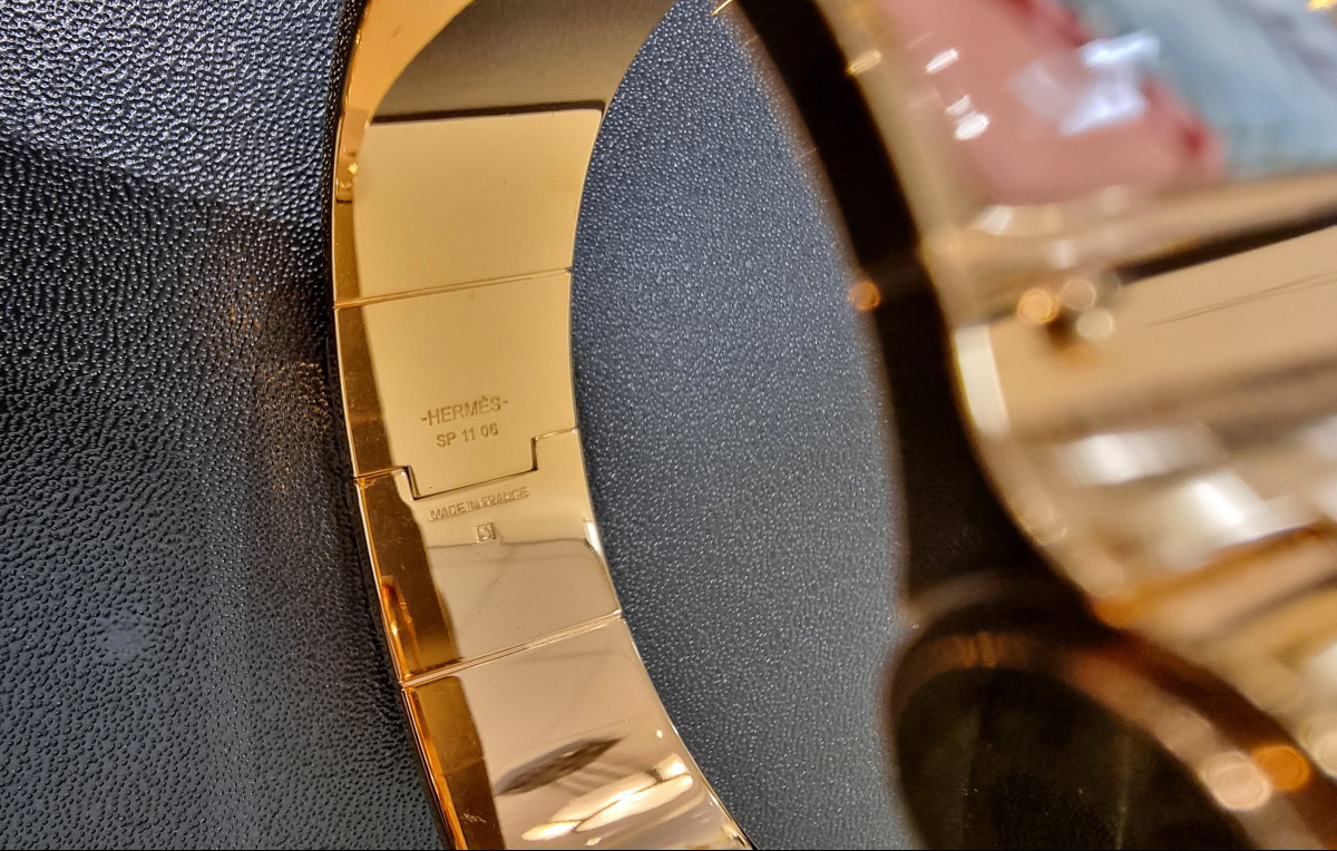 Hermès Gold-plated And Enamel Hinge Bracelet-photo-7