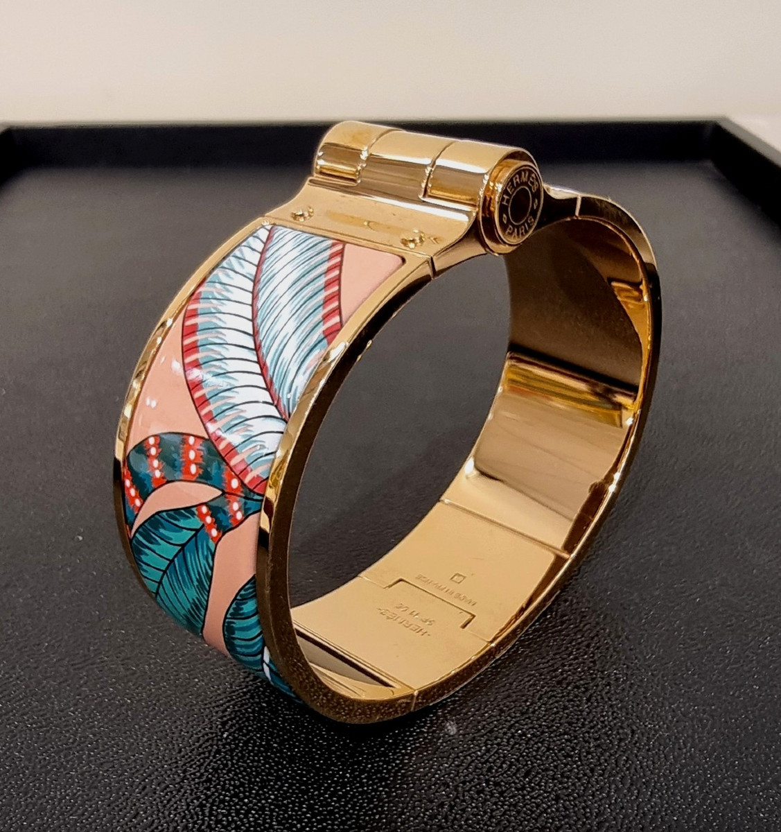 Hermès Gold-plated And Enamel Hinge Bracelet
