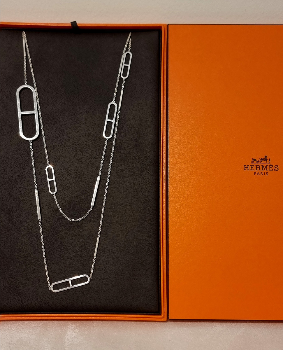 Hermès Ever Silver Long Necklace-photo-2
