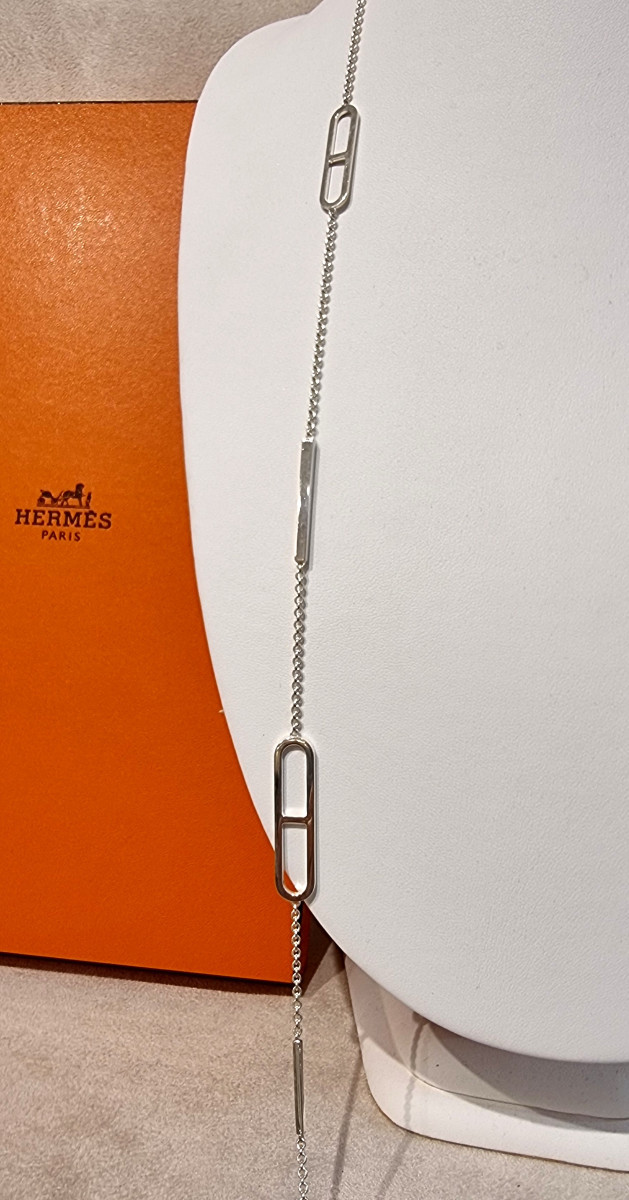 Hermès Ever Silver Long Necklace-photo-4