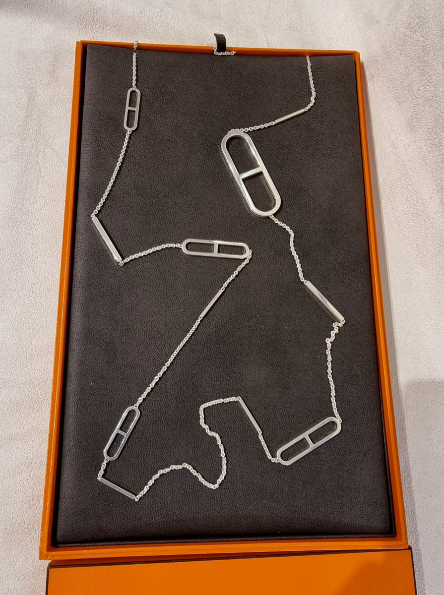 Hermès Ever Silver Long Necklace-photo-2
