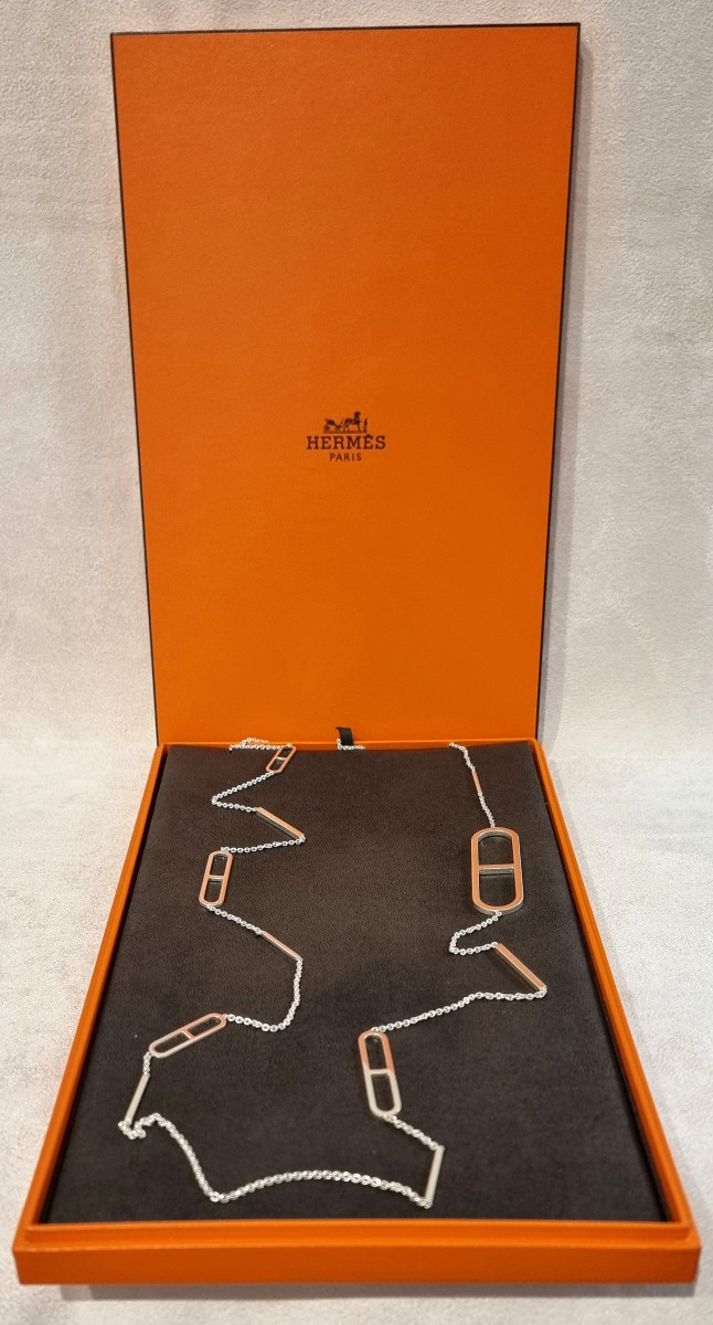Hermès Ever Silver Long Necklace-photo-3