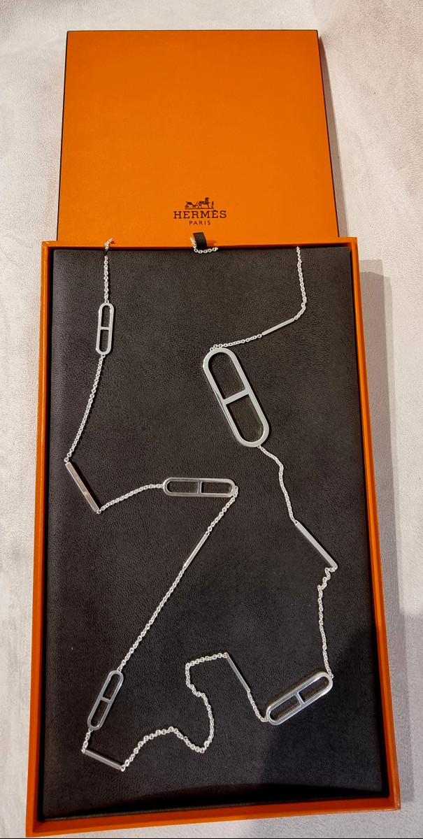 Hermès Ever Silver Long Necklace-photo-6