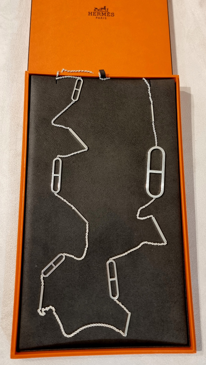 Hermès Ever Silver Long Necklace-photo-7