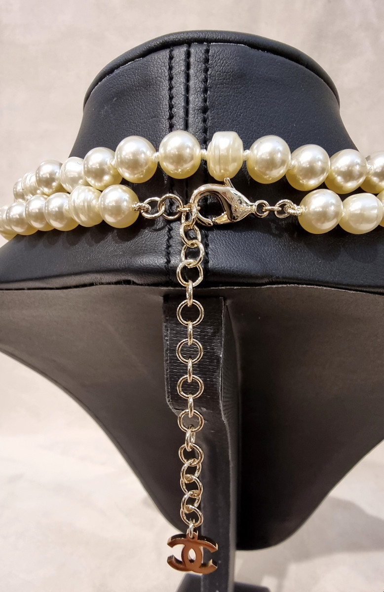 Chanel Long Necklace With Crystal And Double Glass Beads Cc-photo-6