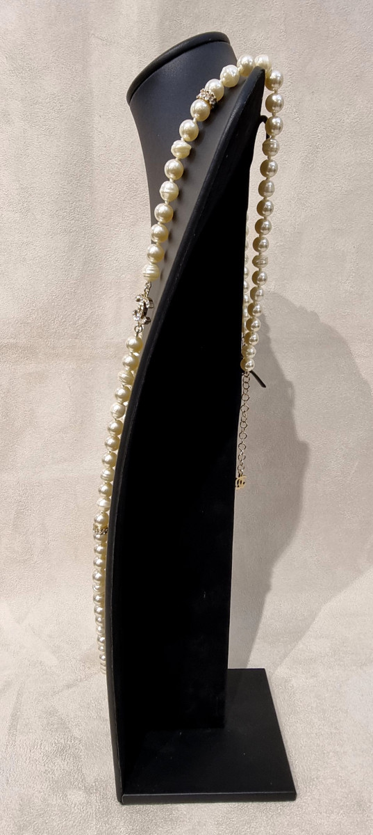 Chanel Long Necklace With Crystal And Double Glass Beads Cc-photo-7