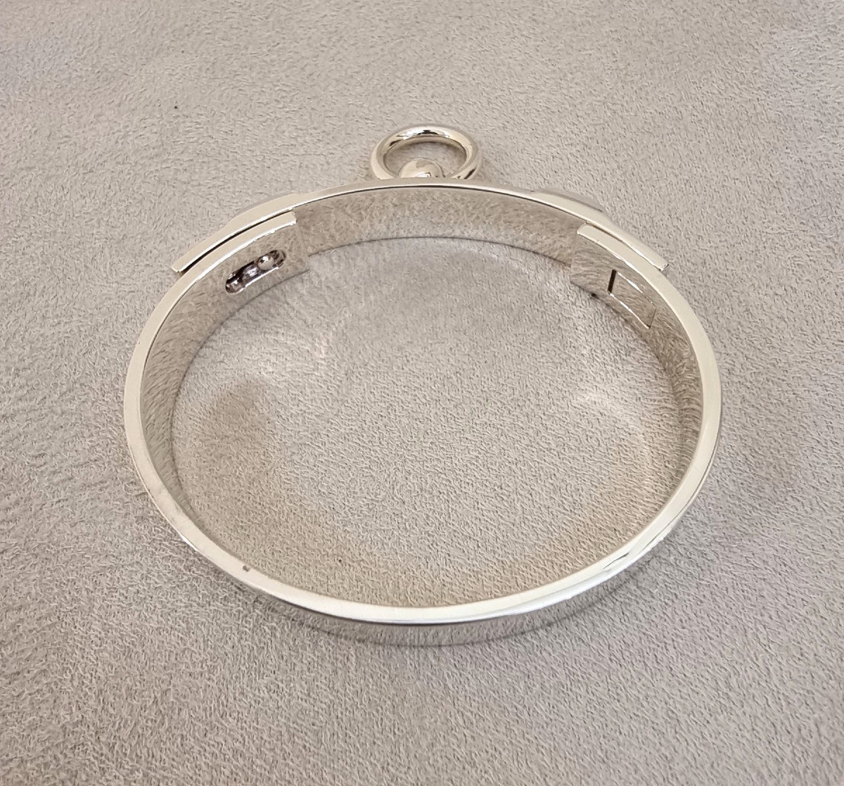 Hermès Silver Dog Collar Bracelet-photo-1