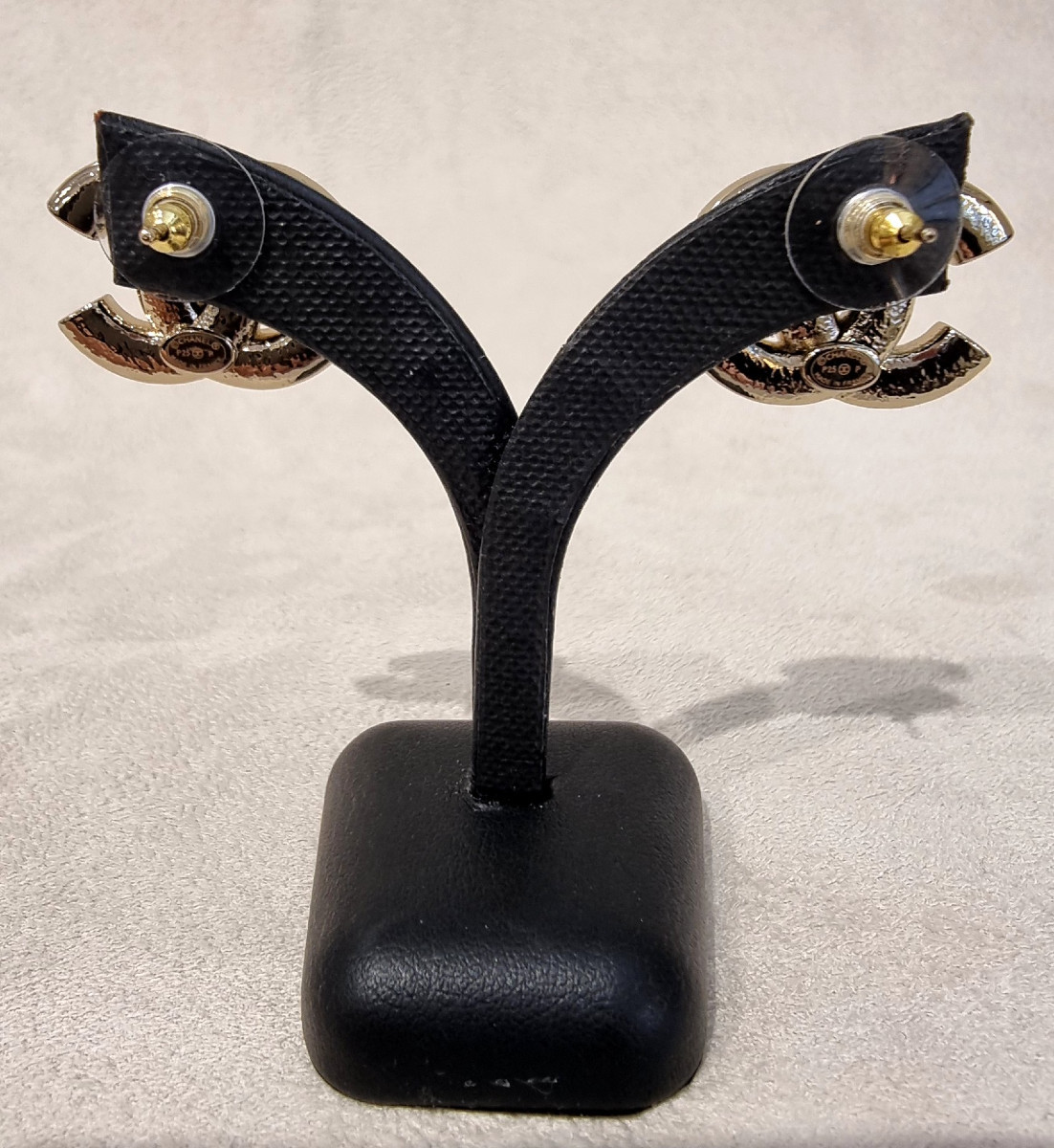 Chanel Pair Of Cc Crystal Double Earrings-photo-4