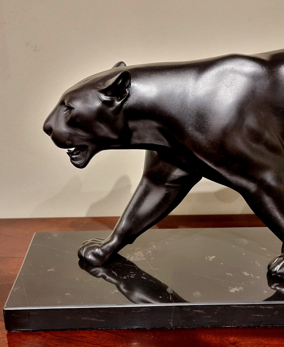 Max Le Verrier Art Deco Panther Sculpture-photo-6