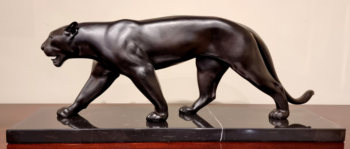 Max Le Verrier Art Deco Panther Sculpture